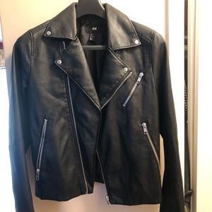 H&M Faux Leather Moto Jacket Men’s Size Small